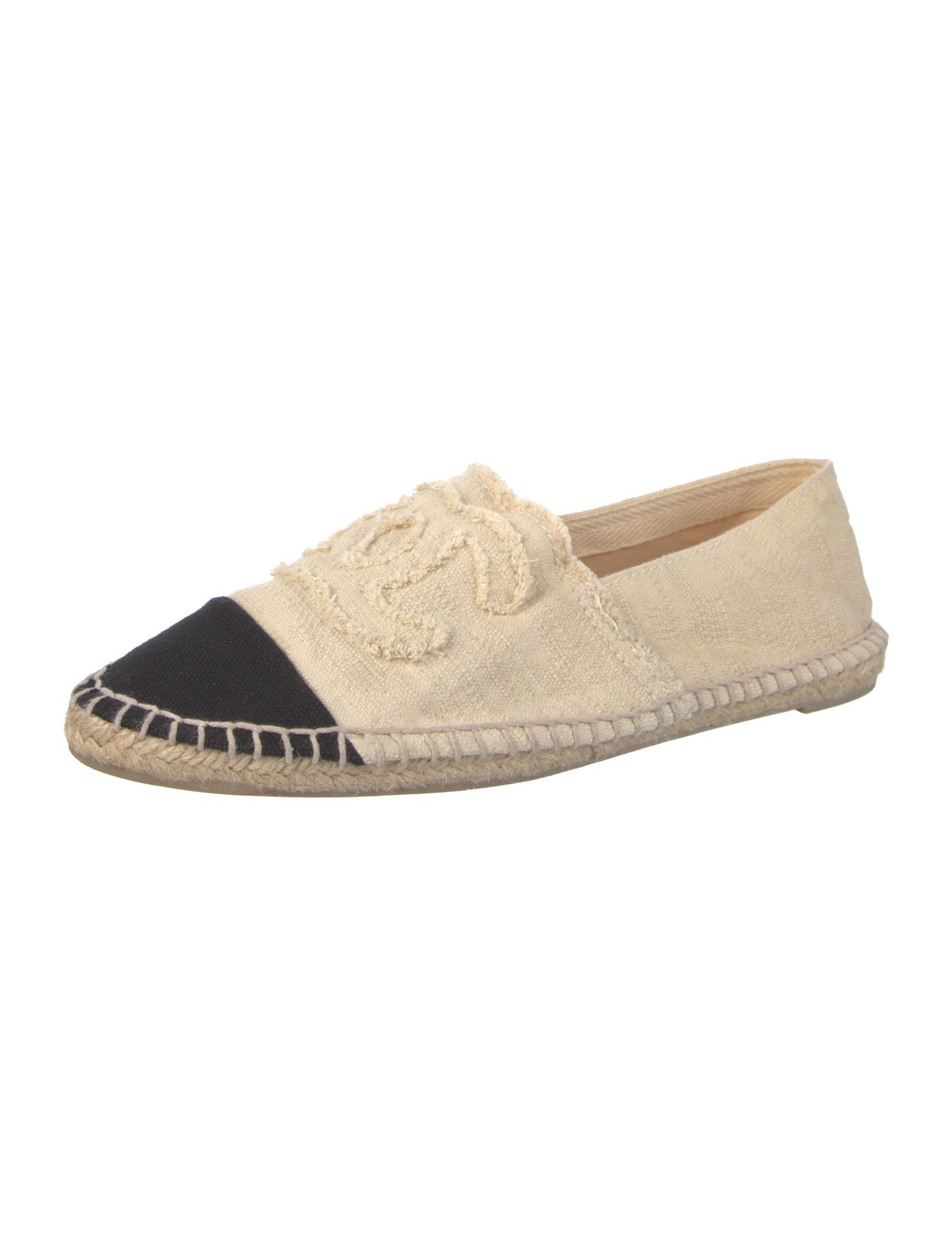 Chanel Interlocking CC Logo Canvas Espadrilles
